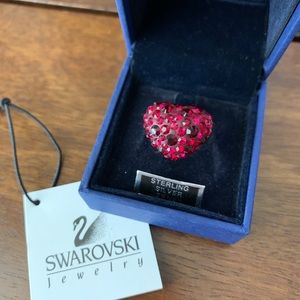 Swarovski Ruby Red Crystal Heart Ring